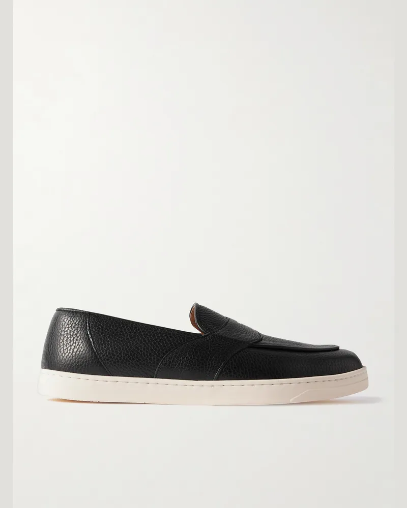 George Cleverley Joey Pennyloafers aus vollnarbigem Leder Schwarz