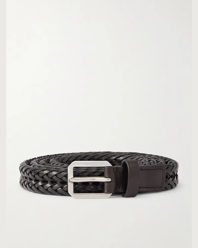 Tom Ford 2cm Woven Leather Belt Black