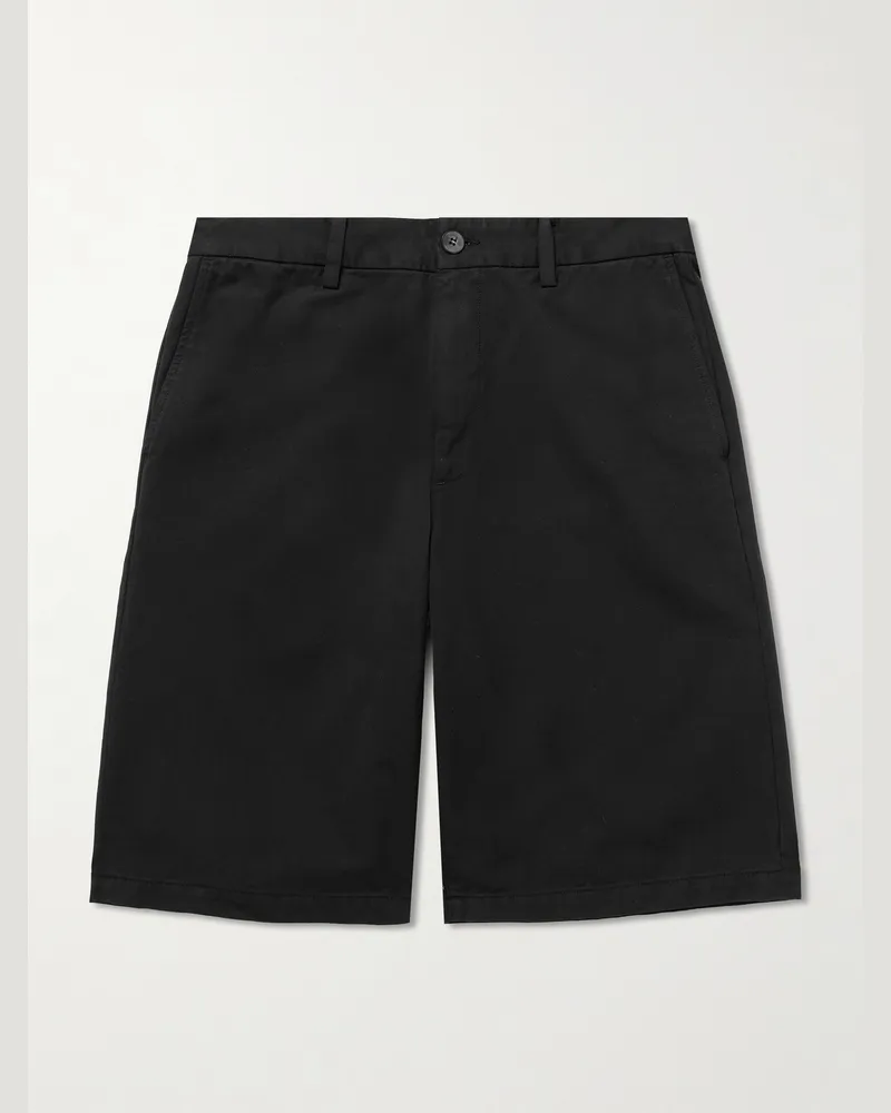 AGOLDE Cosmo Straight-Leg Garment-Dyed Cotton-Twill Shorts Black