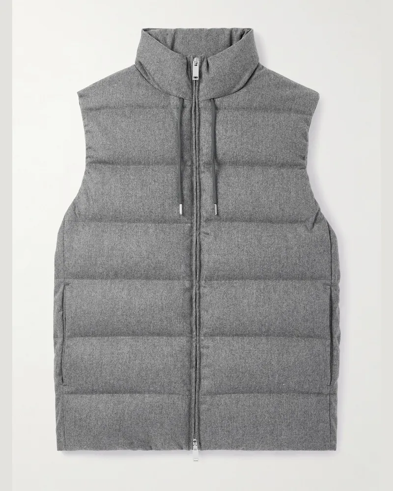 Slowear Incotex Montedoro Slim-Fit Quilted Wool and Cashmere-Blend Down Gilet Gray
