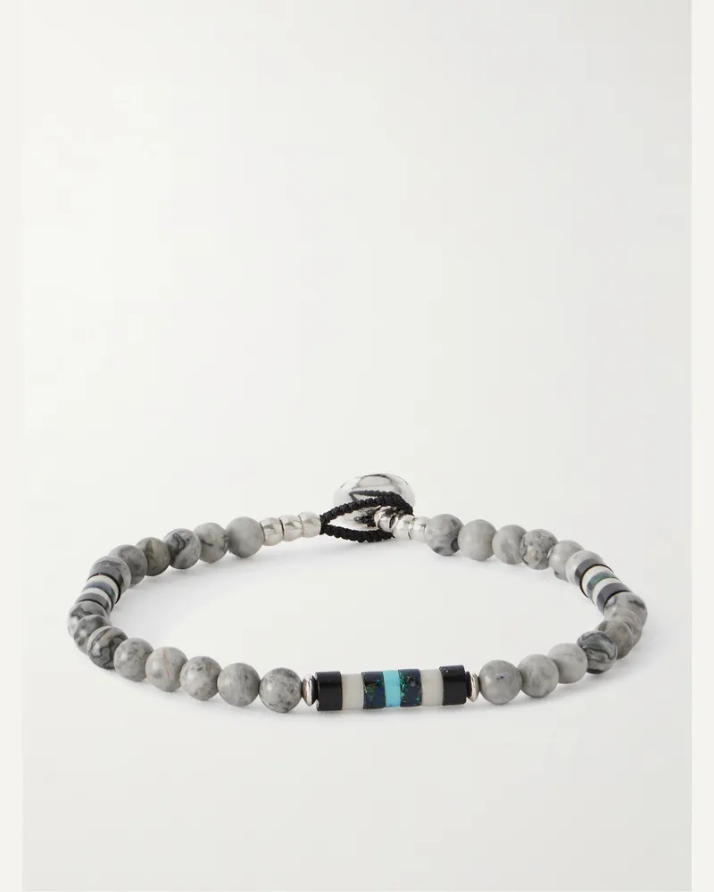 Mikia Armband mit Jaspissen und Details aus Sterlingsilber Grau