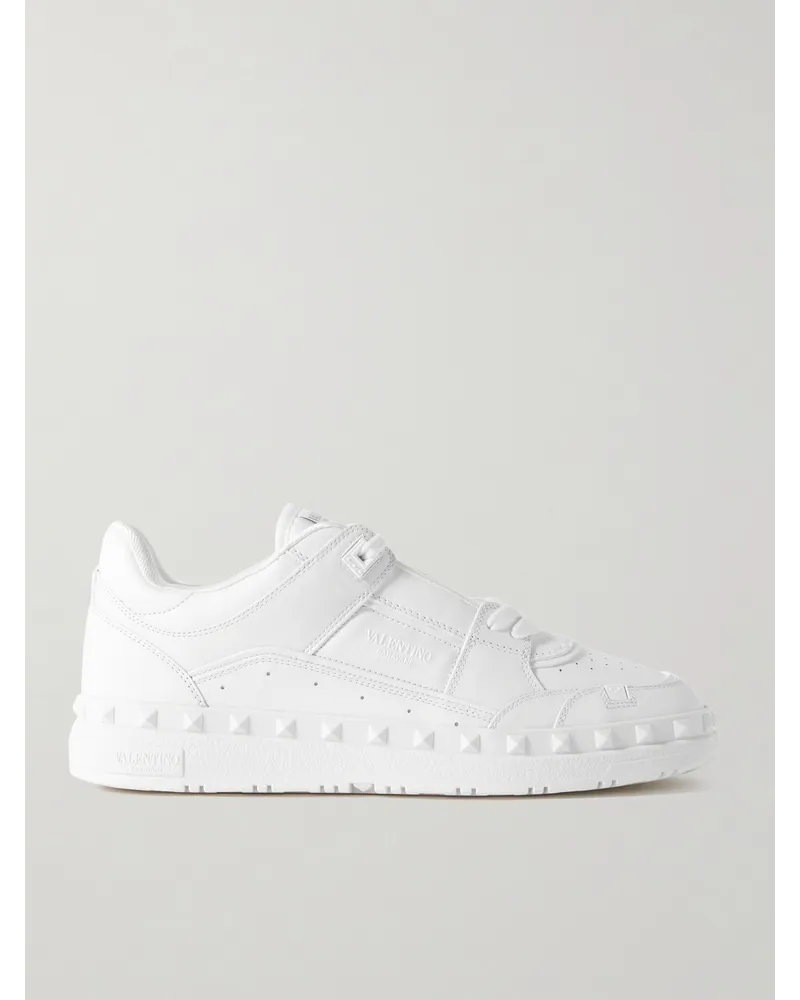 Valentino Garavani Freedots Sneakers aus Leder mit Nieten Weiß