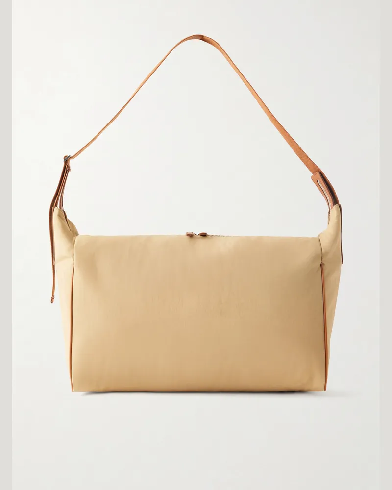 The Row Logan Shell Messenger Bag Neutrals