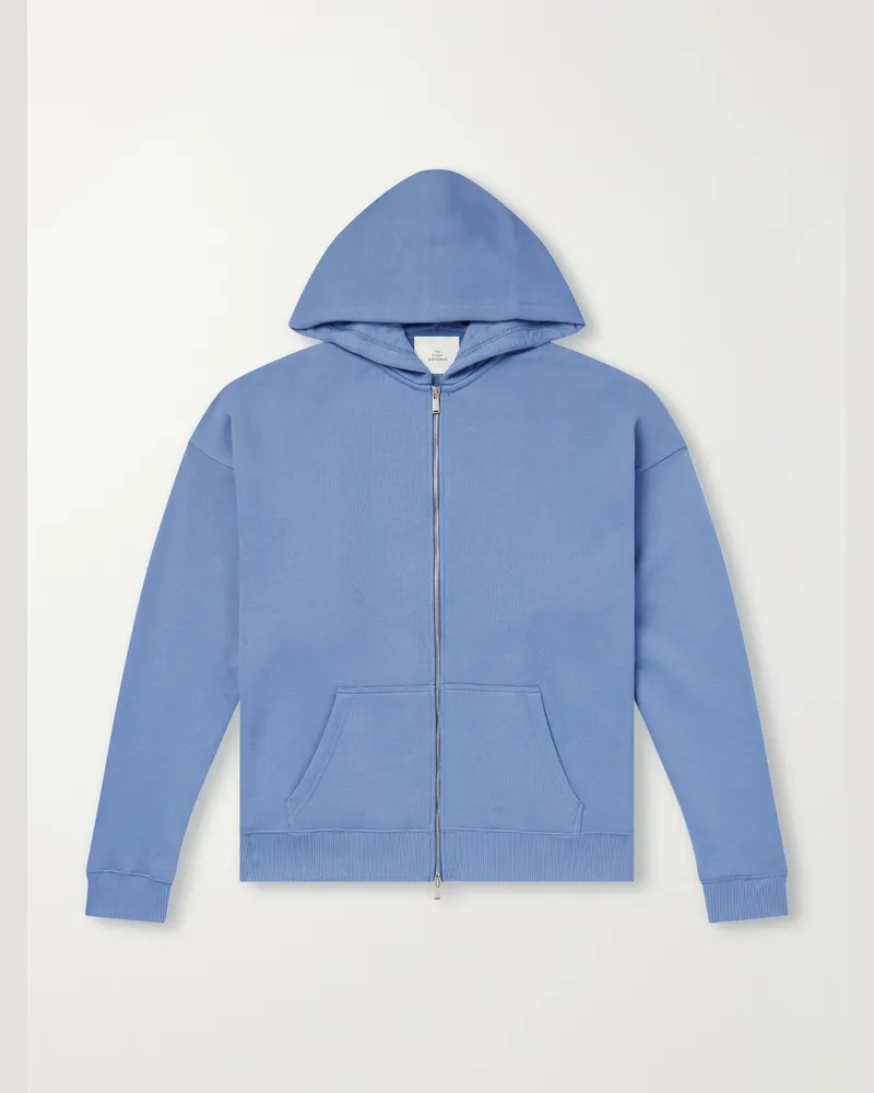 The Elder Statesman Cotton-Jersey Zip-Up Hoodie Blue