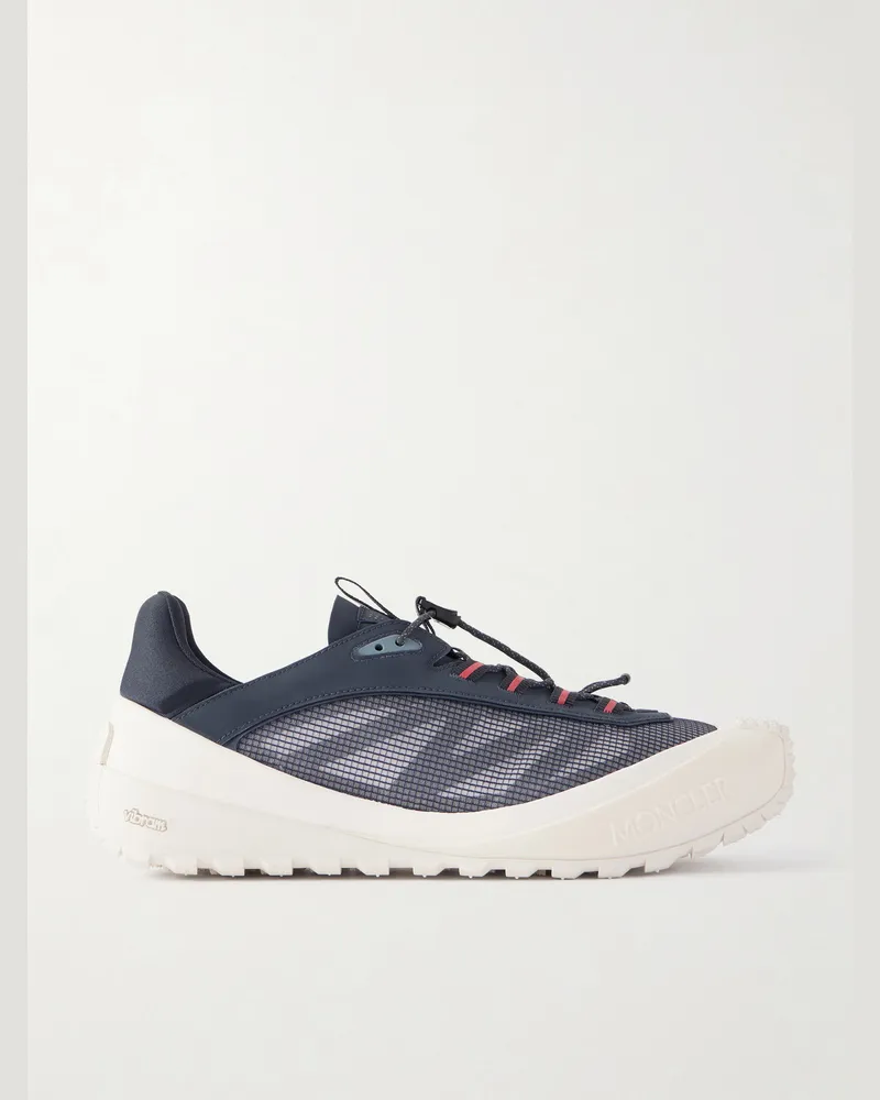 Moncler Trailgrip LP Leather-Trimmed Mesh Sneakers Blue