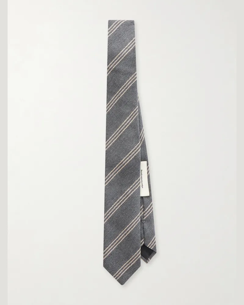 Mfpen Banquet 6cm Striped Silk-Jacquard Tie Gray