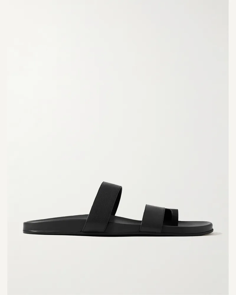 The Row Hugh Sandalen aus vollnarbigem Leder Schwarz