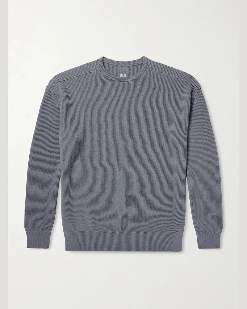 Rick Owens Jumbo Ribbed Virgin Wool Sweater Gray