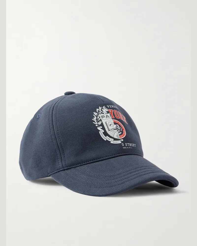 A.P.C. Marc Jacobs Baseballkappe aus Baumwoll-Jersey mit Logostickerei Blau
