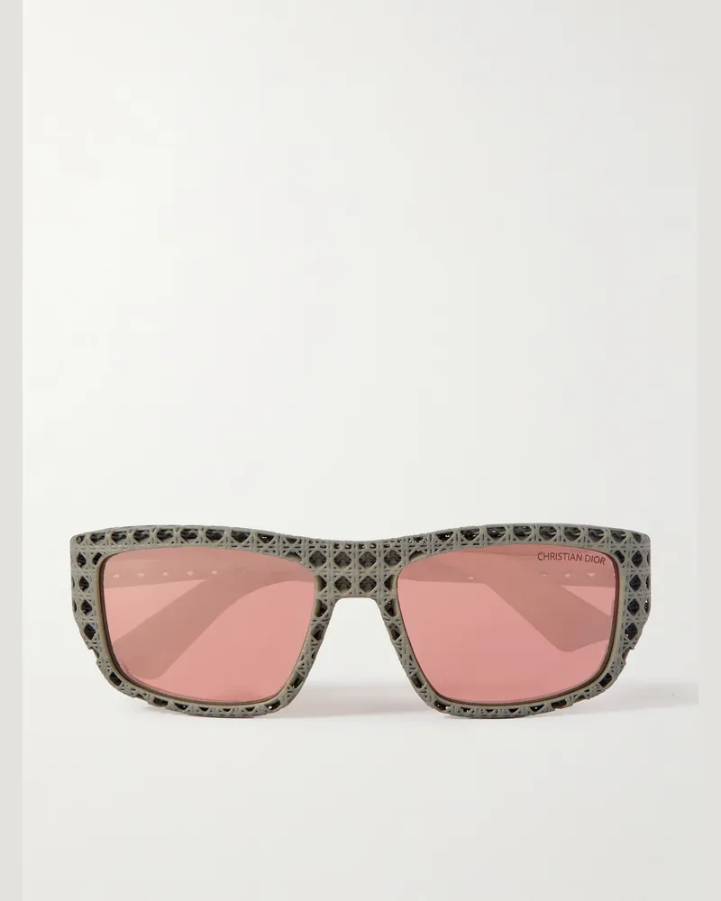 Dior Dior3D S1I Square-Frame Textured-Acetate Sunglasses Neutrals