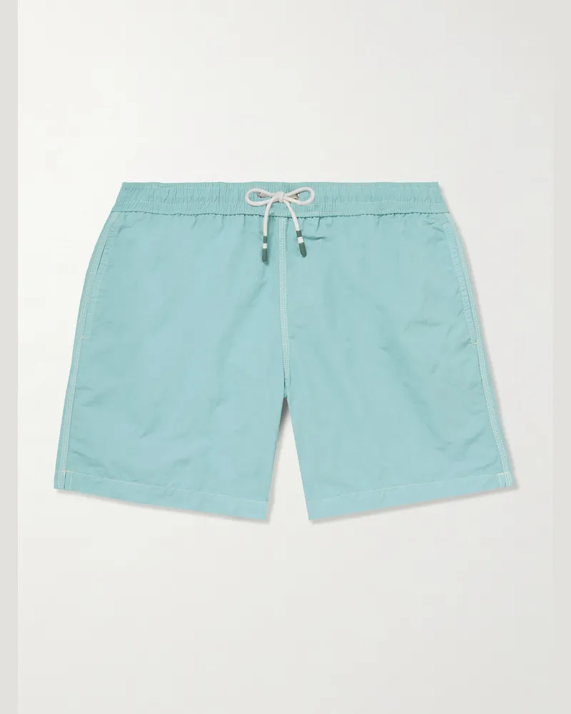 Hartford Slim-Fit Mid-Length Swim Shorts Blue