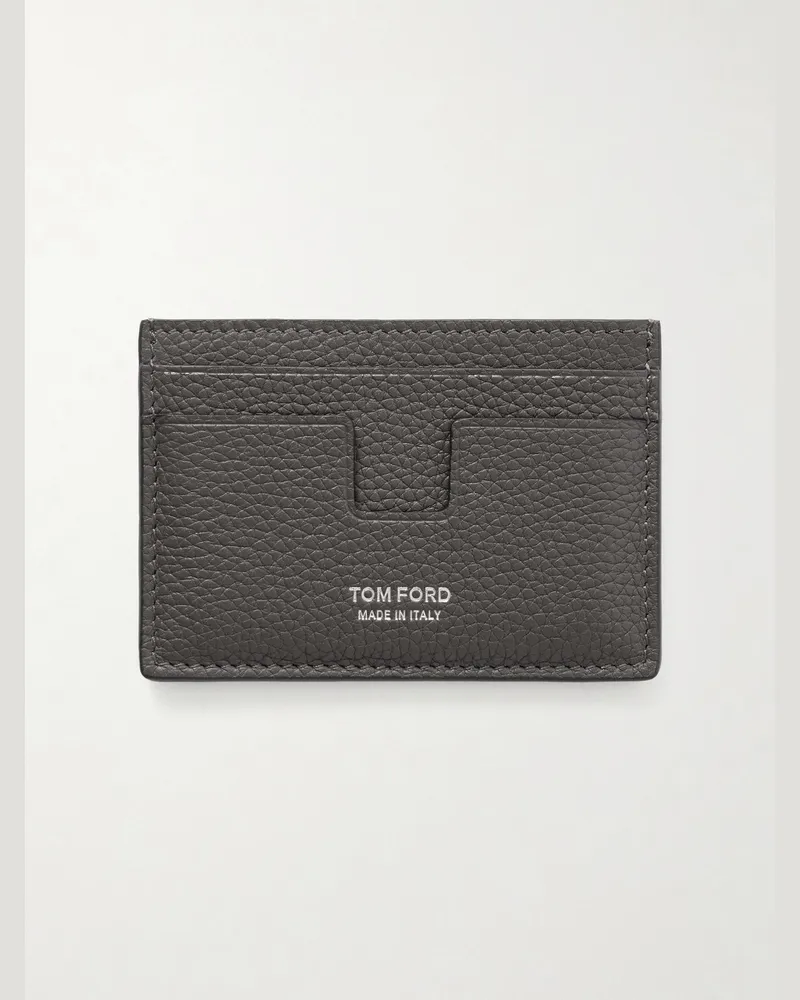 Tom Ford Full-Grain Leather Cardholder Gray