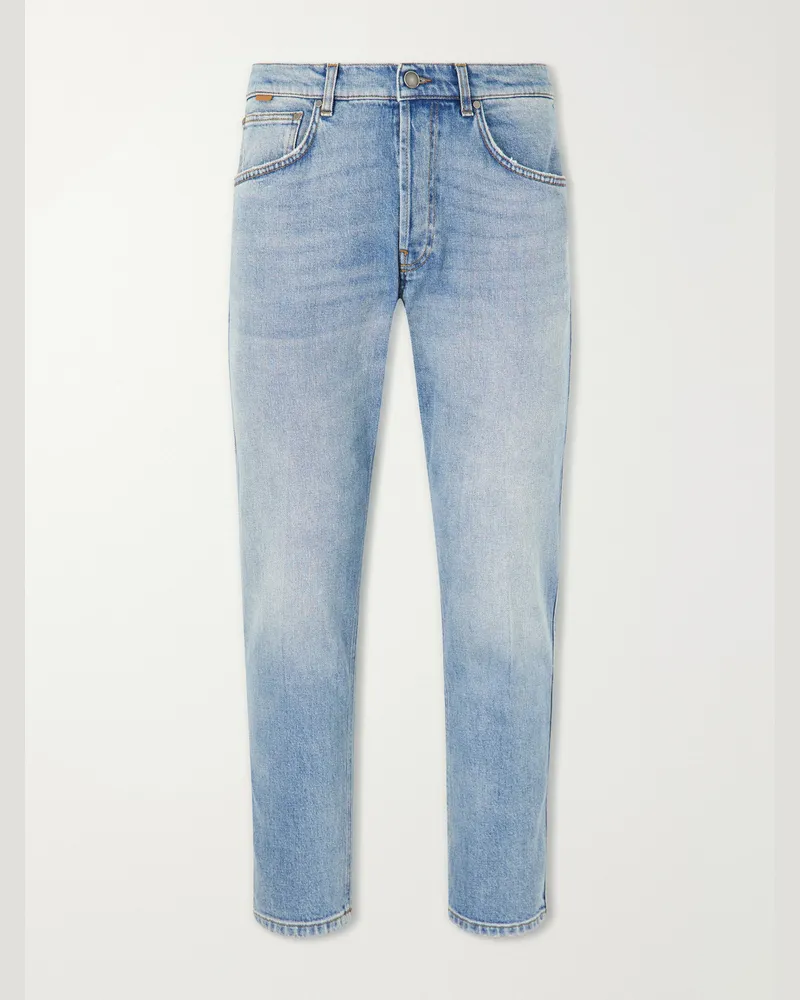 LARDINI Straight-Leg Washed Jeans Blue