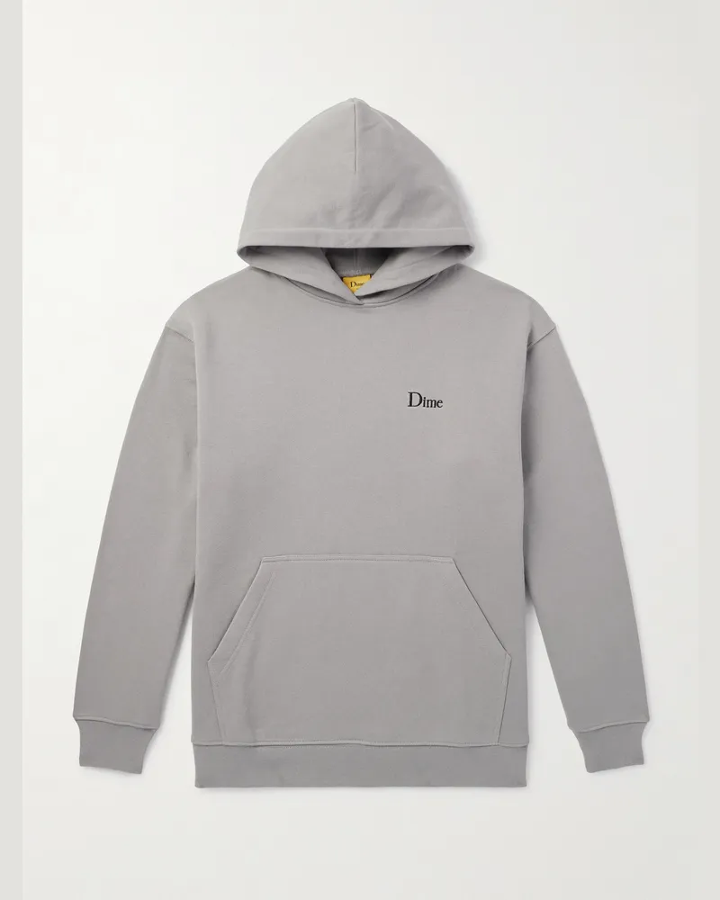 Dime Hoodie aus Baumwoll-Jersey mit Logostickerei Grau