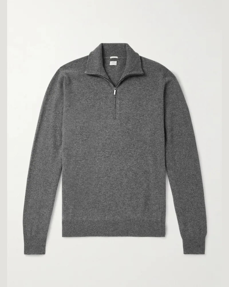 Massimo Alba Lima Cashmere Half-Zip Sweater Gray