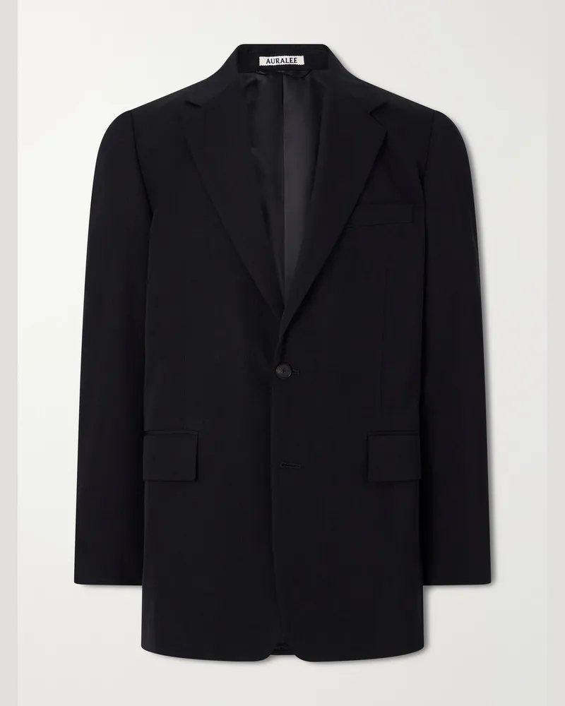AURALEE Wool-Gabardine Blazer Black