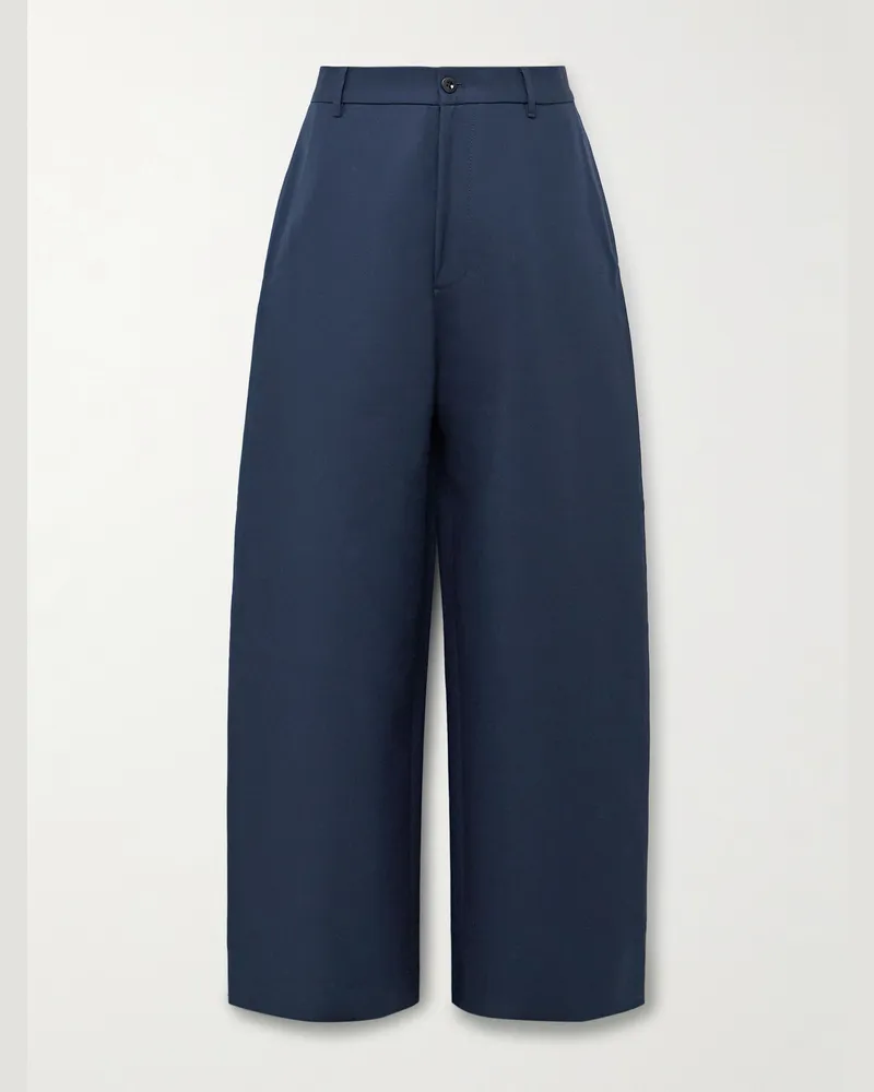Acne Studios Plass weit geschnittene Hose aus Baumwolle Blau