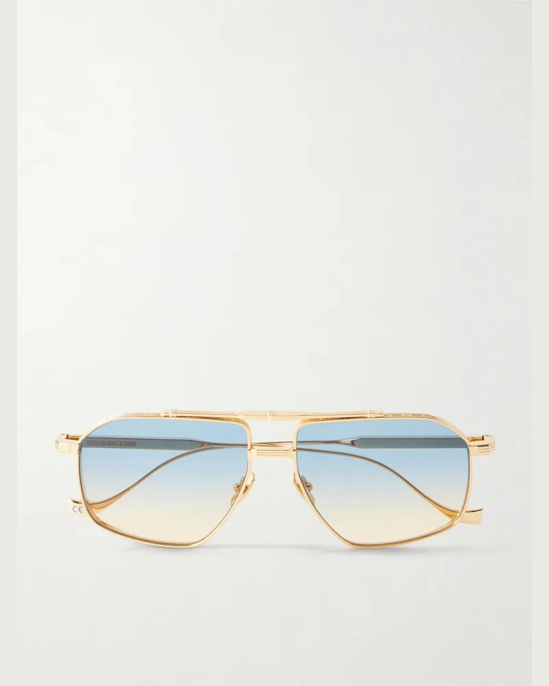 Cutler and Gross 1424 Aviator-Style Silver-Tone Sunglasses Gold
