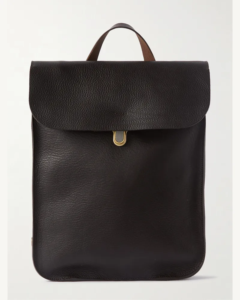 Bleu de Chauffe Puncho Full-Grain Leather Backpack Brown