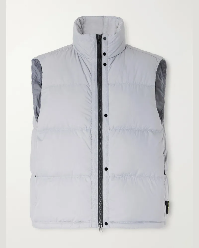 Stone Island Logo-Appliquéd Padded Quilted CORDURA® Ripstop Down Vest Gray