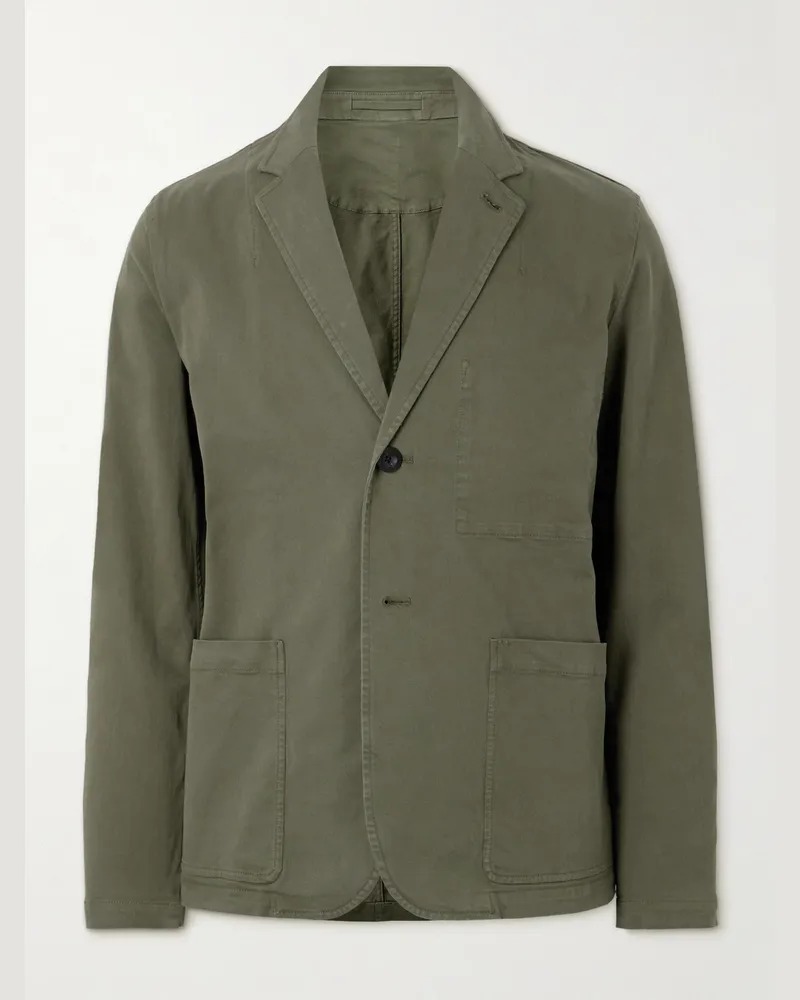 MR P. Garment-Dyed Cotton-Blend Twill Blazer Green