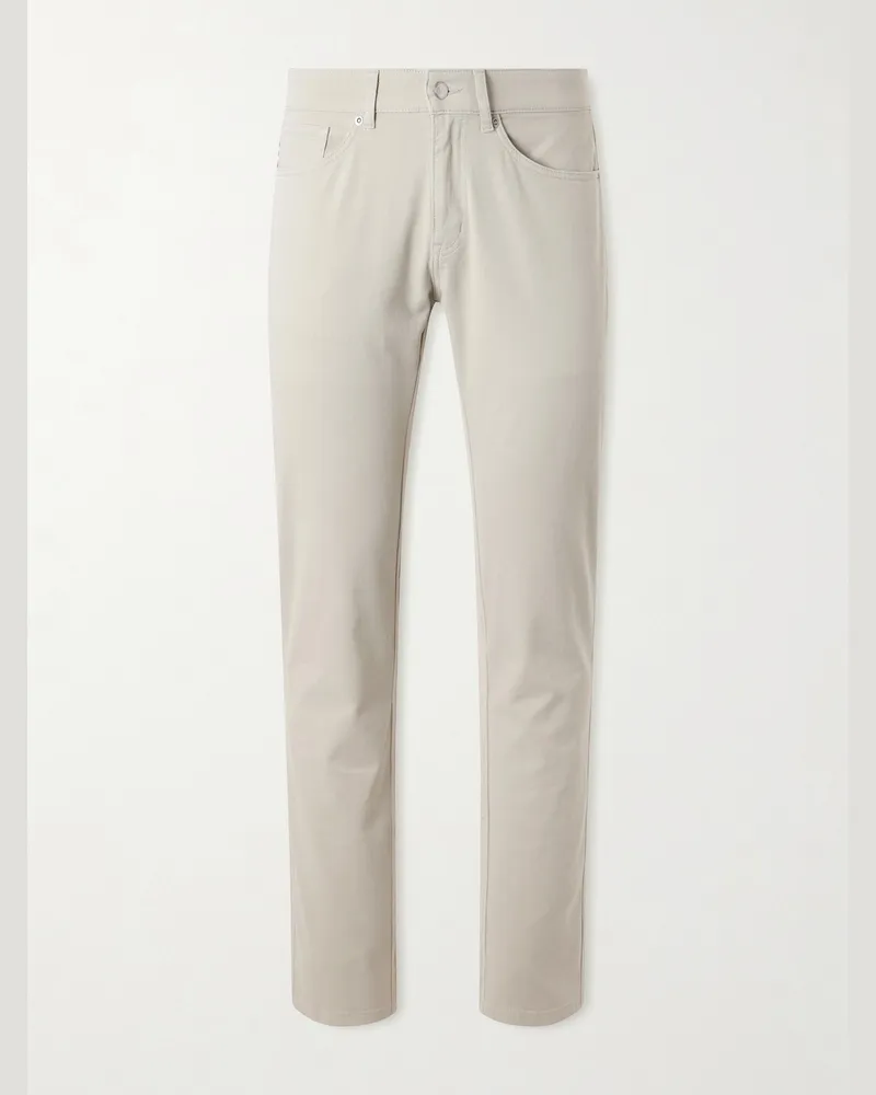 Peter Millar Crown Straight-Leg Cotton-Canvas Trousers Gray