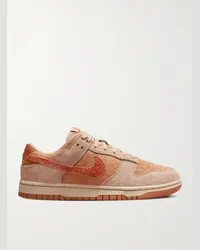 Nike Dunk Low Sneakers aus gebürstetem Veloursleder Orange