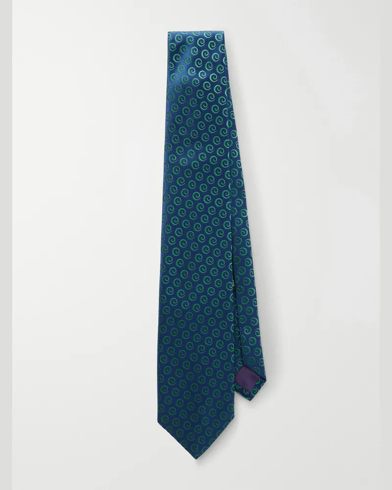Charvet 8.5cm Silk-Jacquard Tie Blue