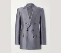 Double-Breasted Silk Blazer