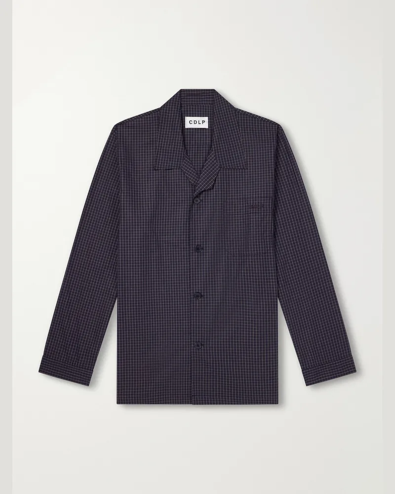 CDLP Logo-Embroidered Checked Organic Cotton-Poplin Pyjama Shirt Multi