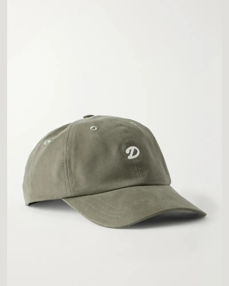 Drake's Logo-Embroidered Cotton-Twill Baseball Cap Green