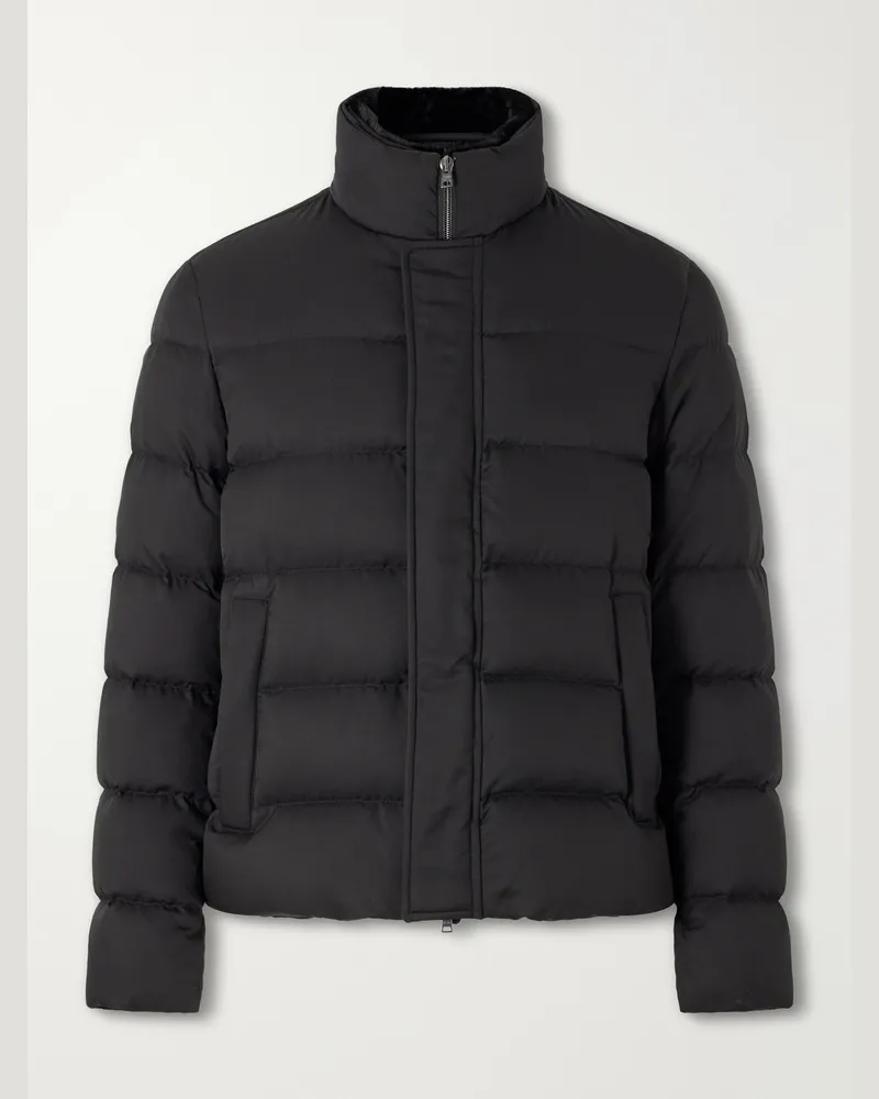 Herno Arendelle Plush-Trimmed Quilted Shell Down Jacket Black