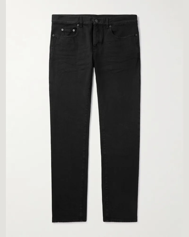 Saint Laurent Schmal geschnittene Jeans Schwarz