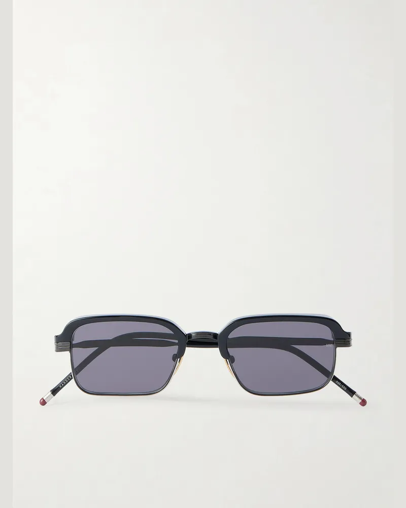 Jacques Marie Mage Comanche Square-Frame Titanium and Acetate Sunglasses Black