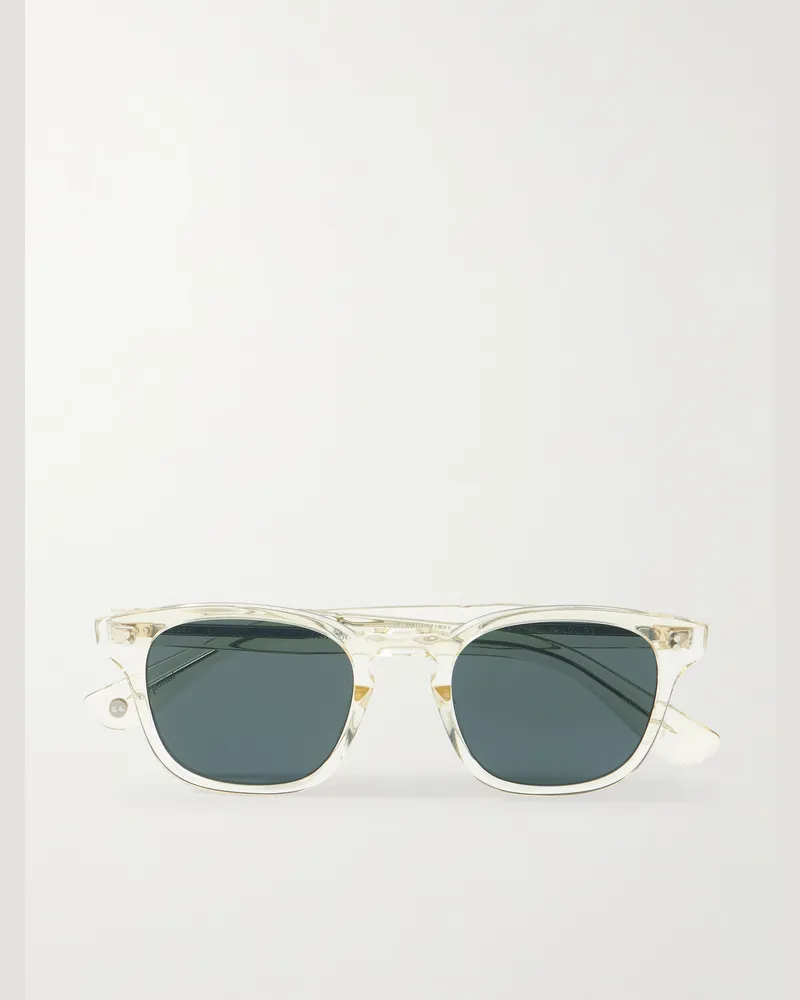 Garrett Leight Ace II Sun D-Frame Acetate Sunglasses Neutrals