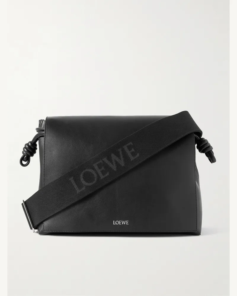 Loewe Flamenco Leather Messenger Bag Black