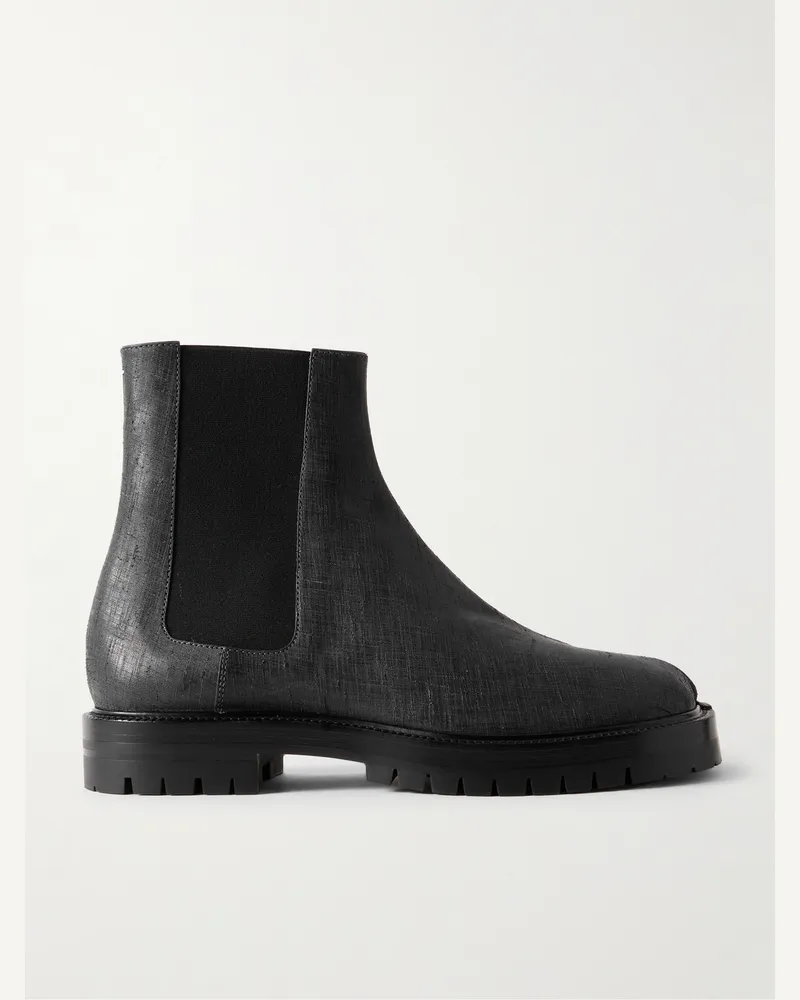 Maison Margiela Tabi Chelsea Boots aus Leder Schwarz