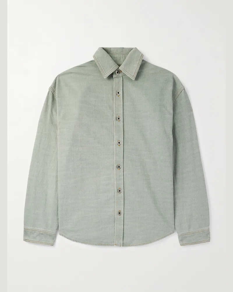Loewe Hemdjacke aus Denim Grün