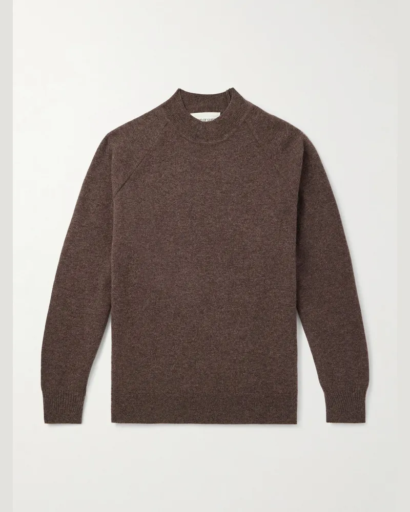 A Kind Of Guise Morello Pullover aus Merinowolle mit Stehkragen Braun