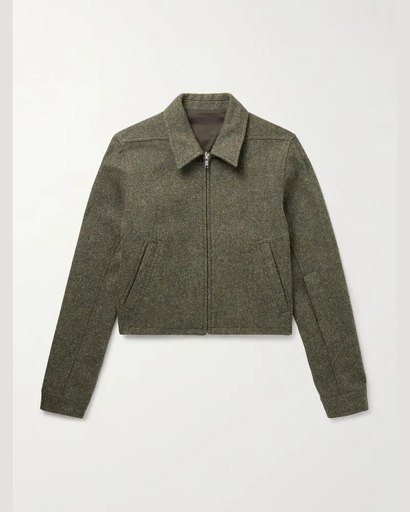 Rick Owens Alice Brad Jacke aus Wolle Grün