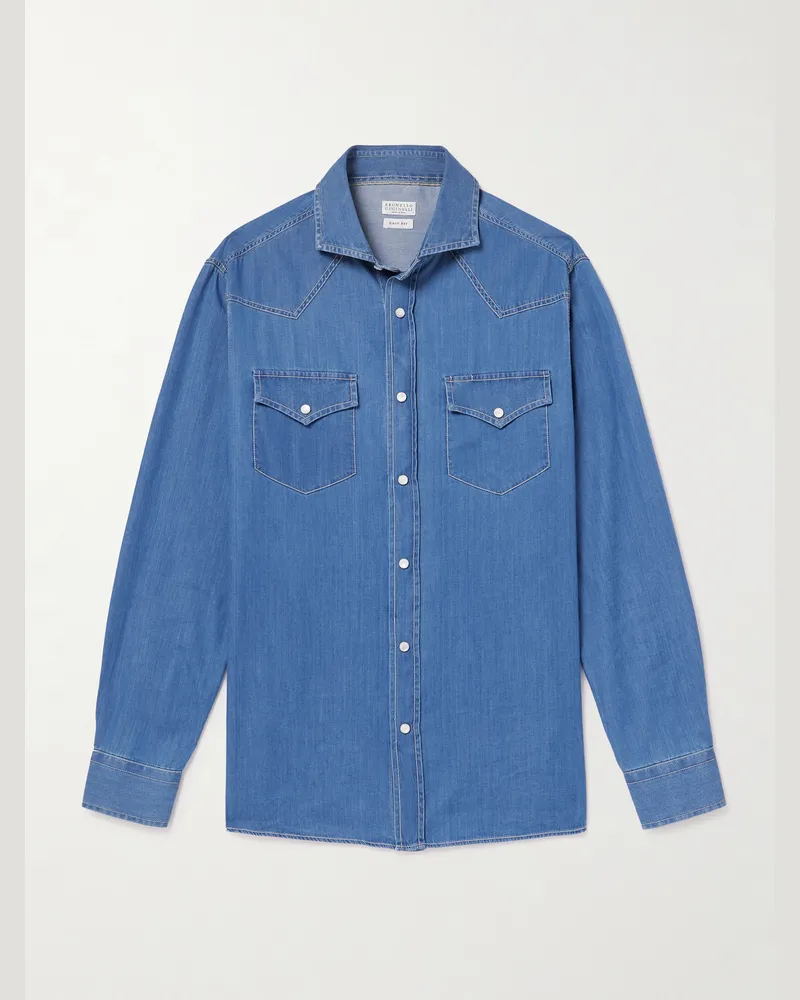 Brunello Cucinelli Denim Shirt Blue