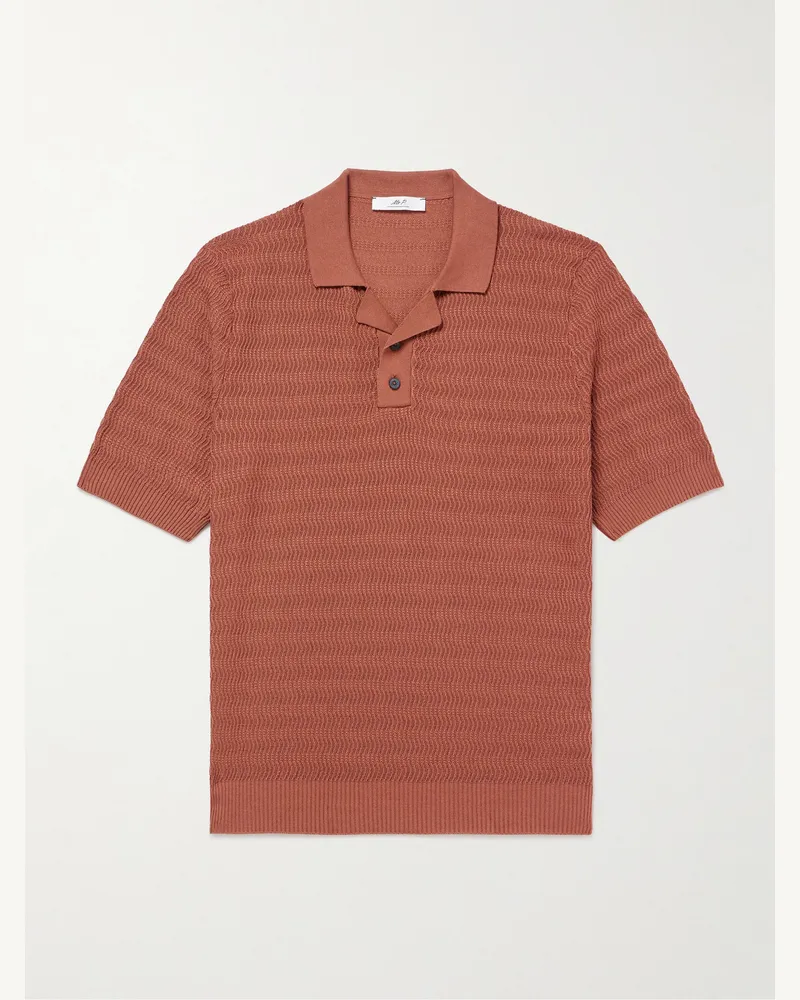 MR P. Textured-Cotton Polo Shirt Red
