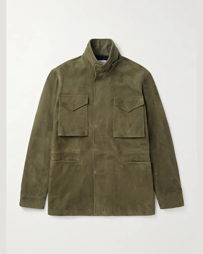 Gabriela Hearst Darwin M64 Oversized Suede Jacket Green