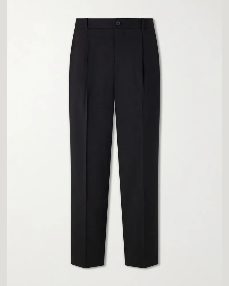 Frame Denim Tropical Straight-Leg Wool Trousers Black
