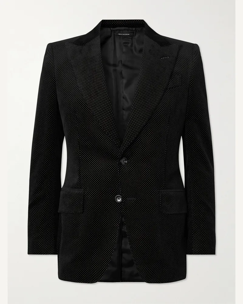 Tom Ford Dyllan Smokingjacke aus Baumwollsamt mit Punkten Schwarz