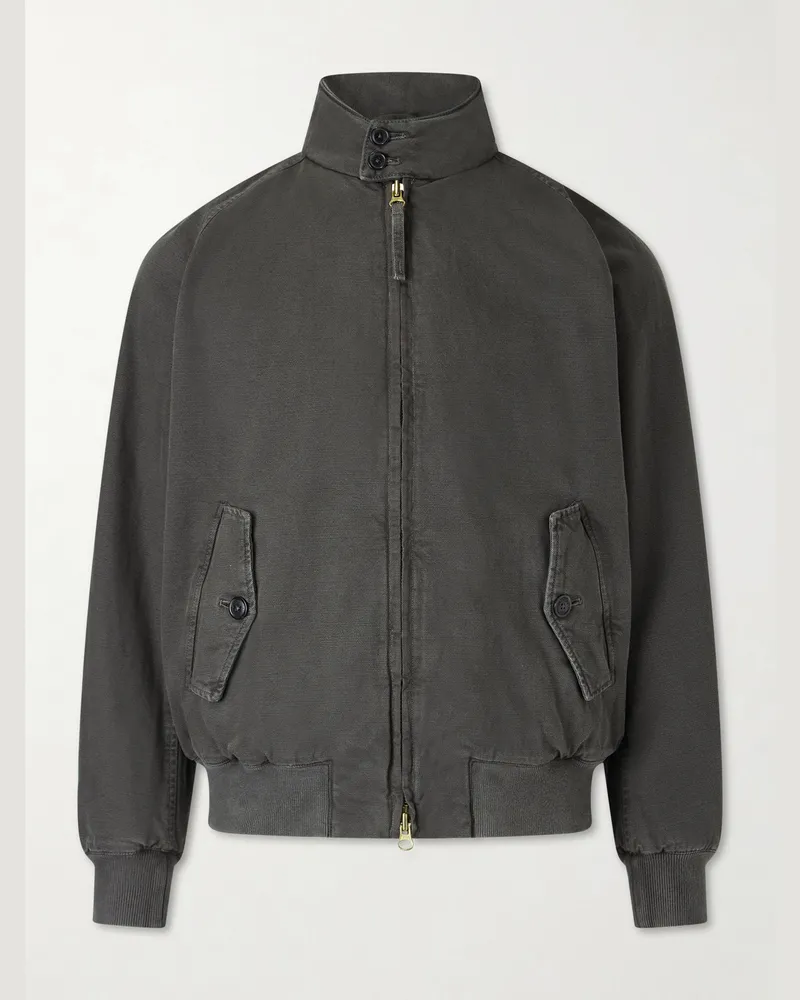 Baracuta G9 wattierte Harrington-Jacke aus Baumwoll-Canvas Grün