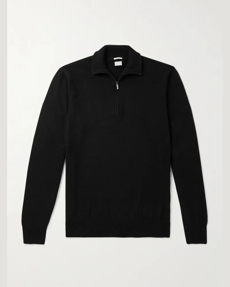 Massimo Alba Lima Pullover aus Kaschmir mit kurzem Reißverschluss Schwarz