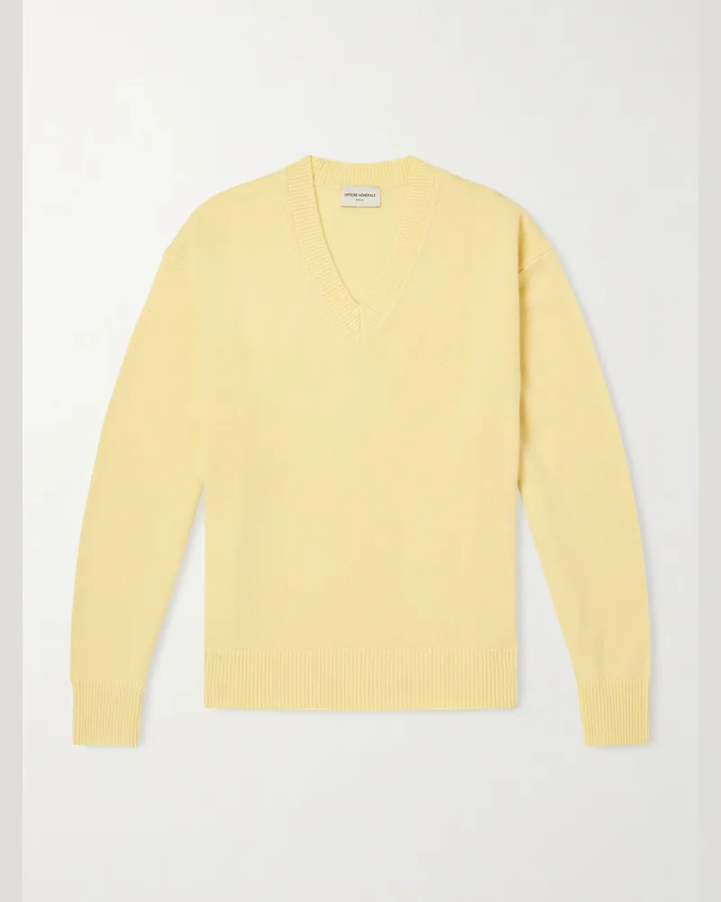Officine Generale Manu Pullover aus Kaschmir Gelb