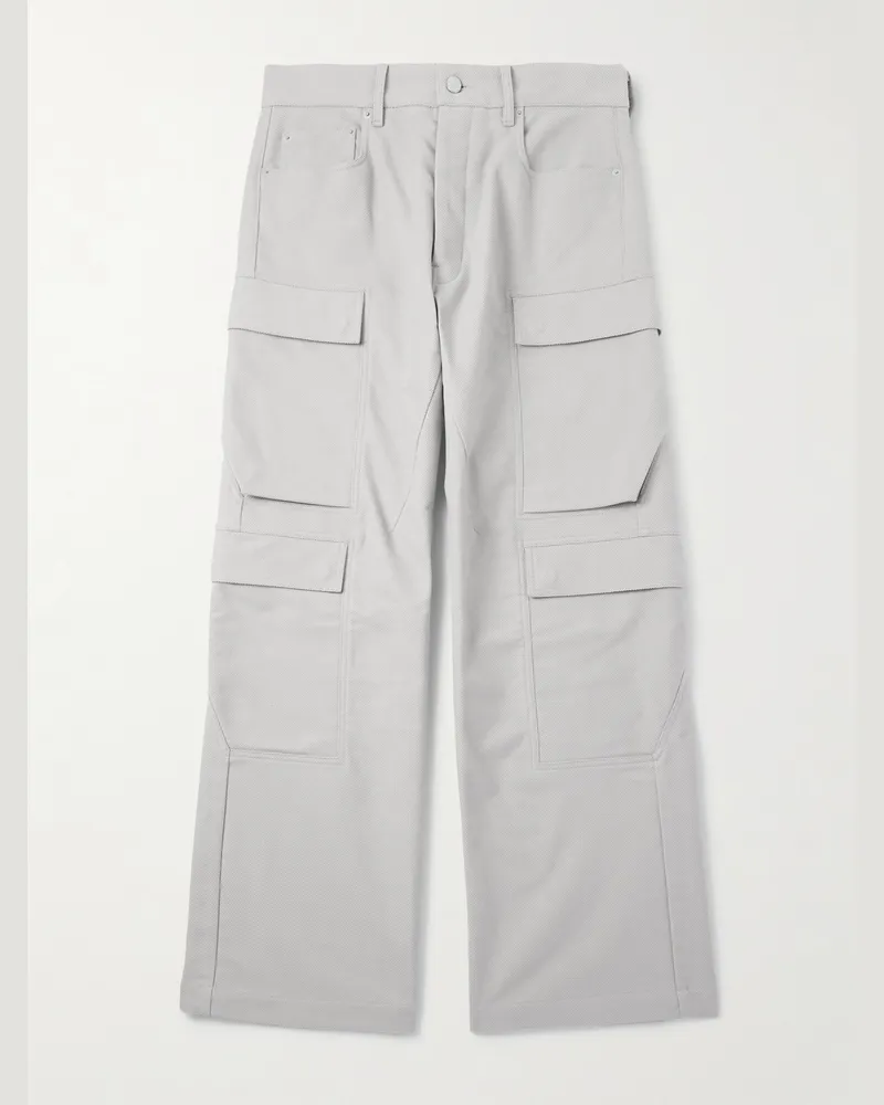 Rick Owens Wide-Leg Cotton-Twill Cargo Trousers Gray