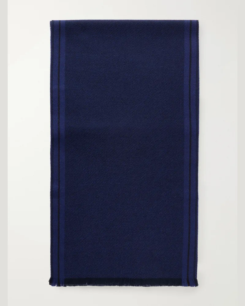 Ermenegildo Zegna Wool Scarf Blue